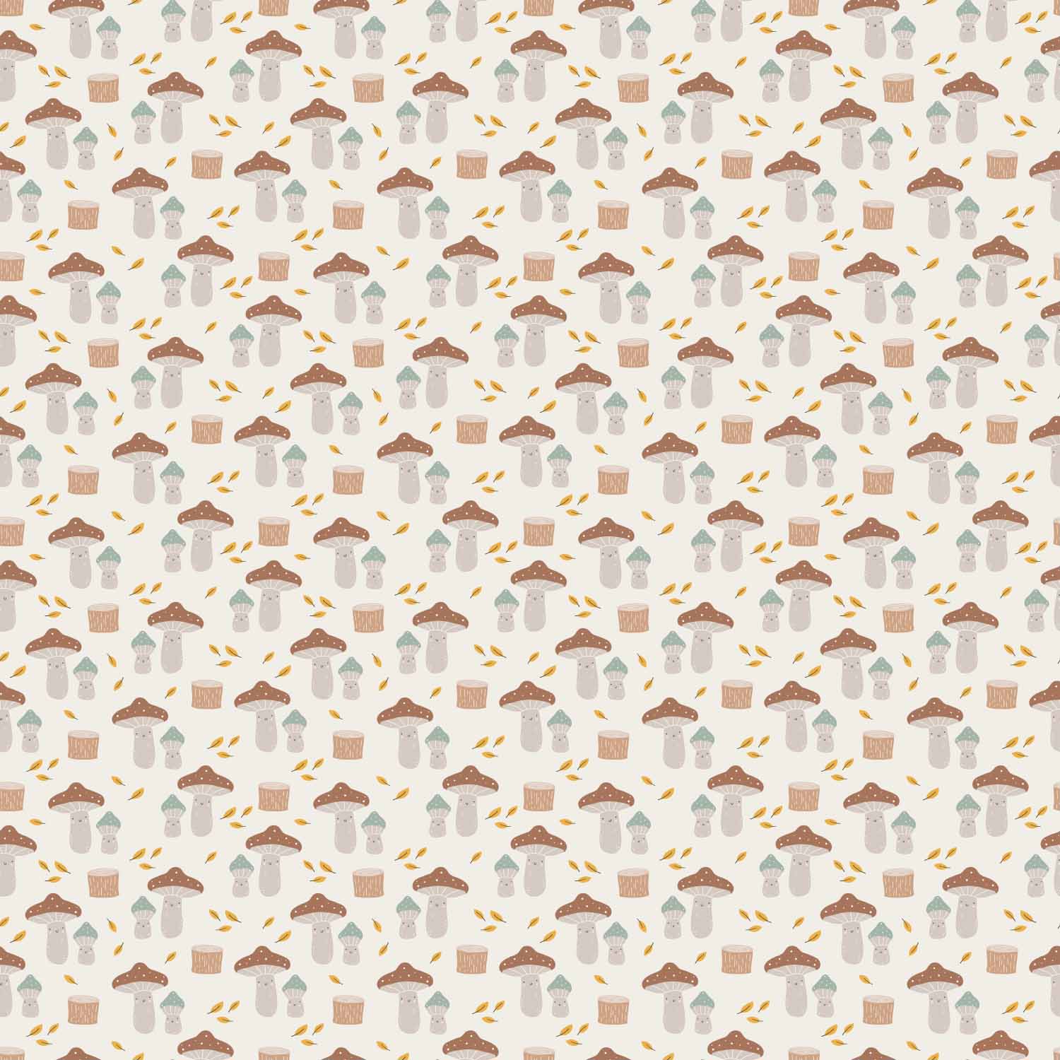 minimalistyczny_jesienny_wzór_dziecięcy_w_grzybki