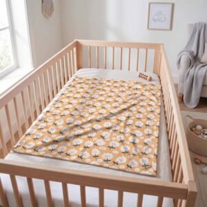 D043 - Rumianki w stylu dziecięcym - pattern - babyblanket_mockup