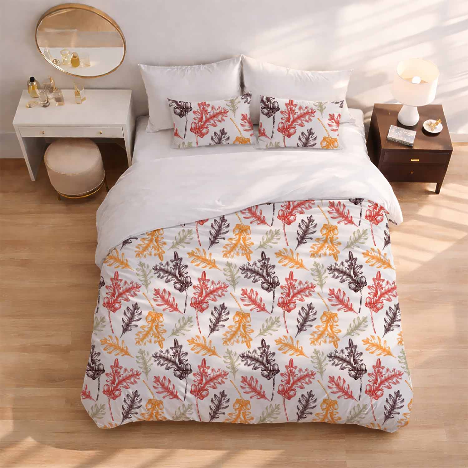 rysunkowe_liście_dębu_i_żołędzie